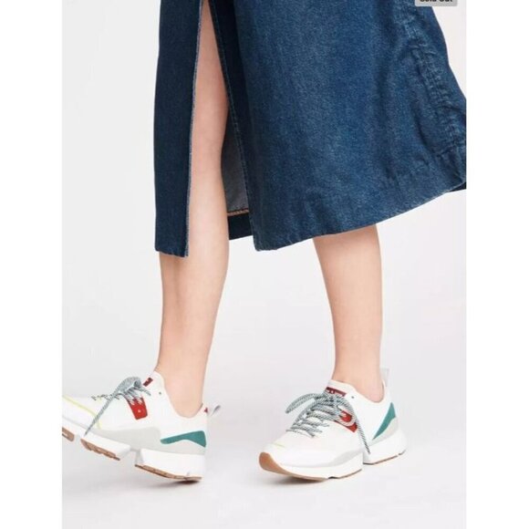 Rag & Bone Womens‎ Manston Runner Chunky Sole Sneakers Beige/Multi Color Suede & - Picture 1 of 13